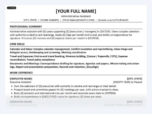 Administrative Assistant resume template