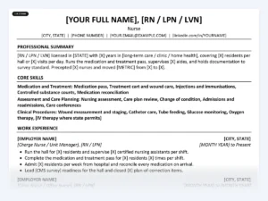Nurse resume template