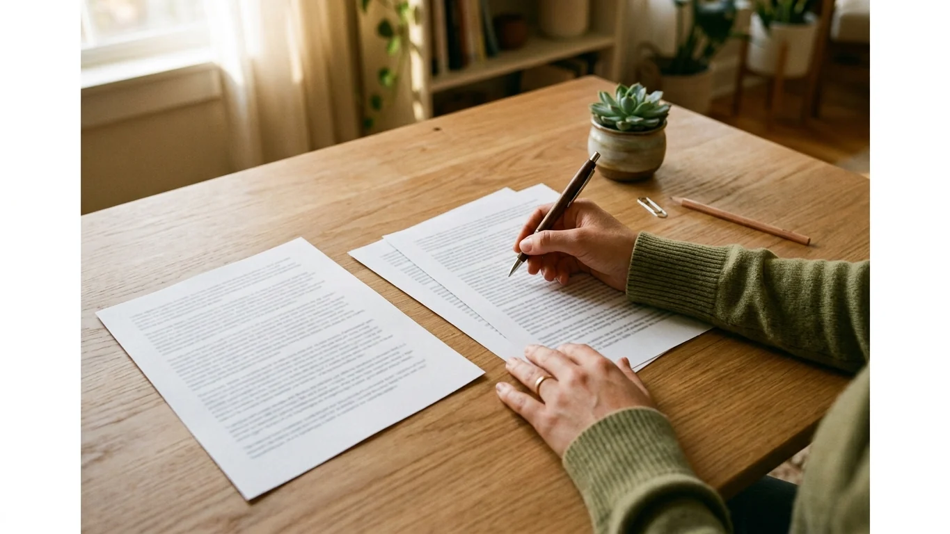 A one-page and a two-page printed resume laid side by side on a light wooden desk